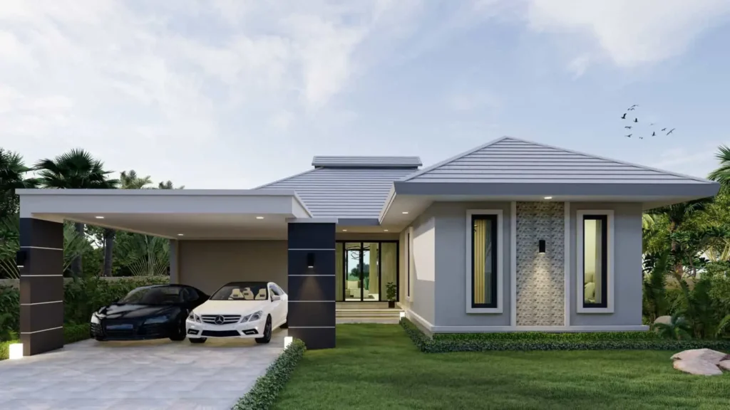 Biệt thự 1 tầng hiện đại phong cách mở, đón ánh sáng.