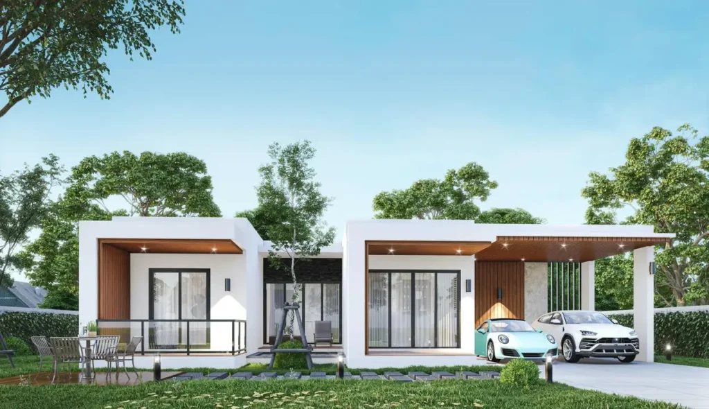 Mẫu biệt thự nhà vườn 1 tầng hiện đại 200m².