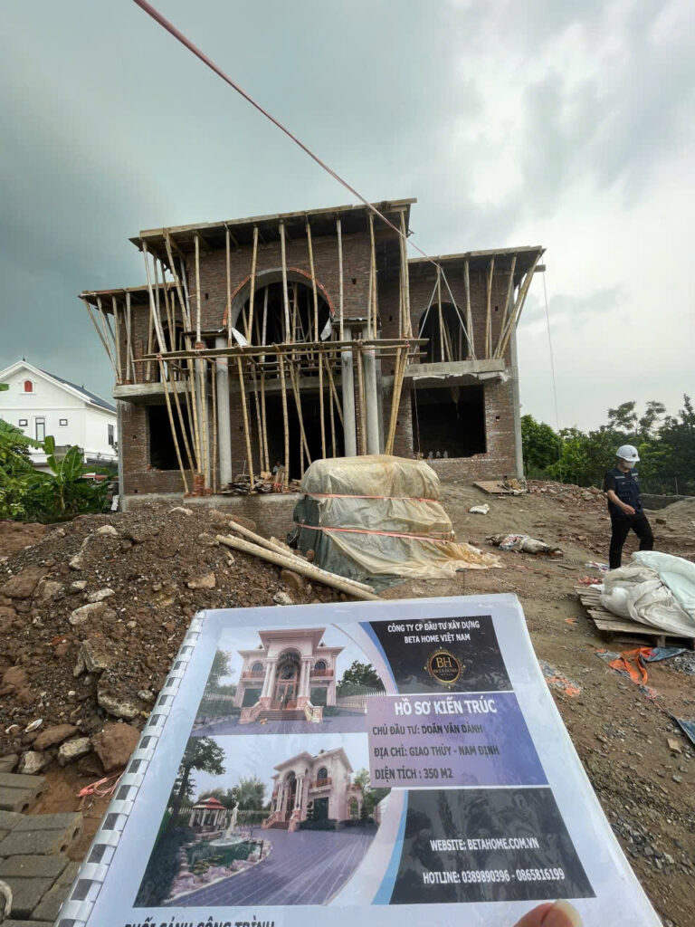 Công Tác Nghiệm Thu Sắt Thép Mái - Biệt Thự Mái Nhật 2 Tầng