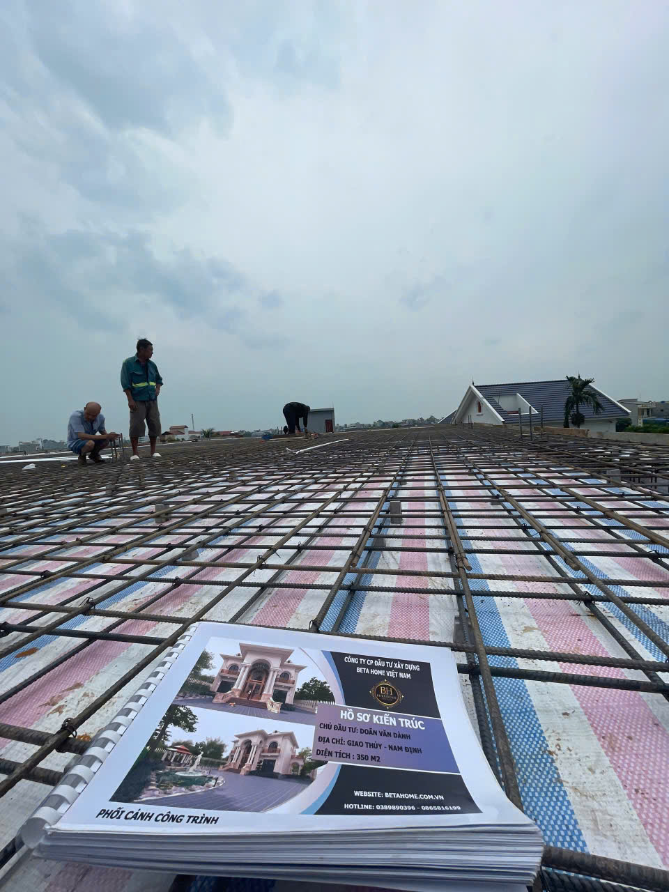 Công Tác Nghiệm Thu Sắt Thép Mái - Biệt Thự Mái Nhật 2 Tầng