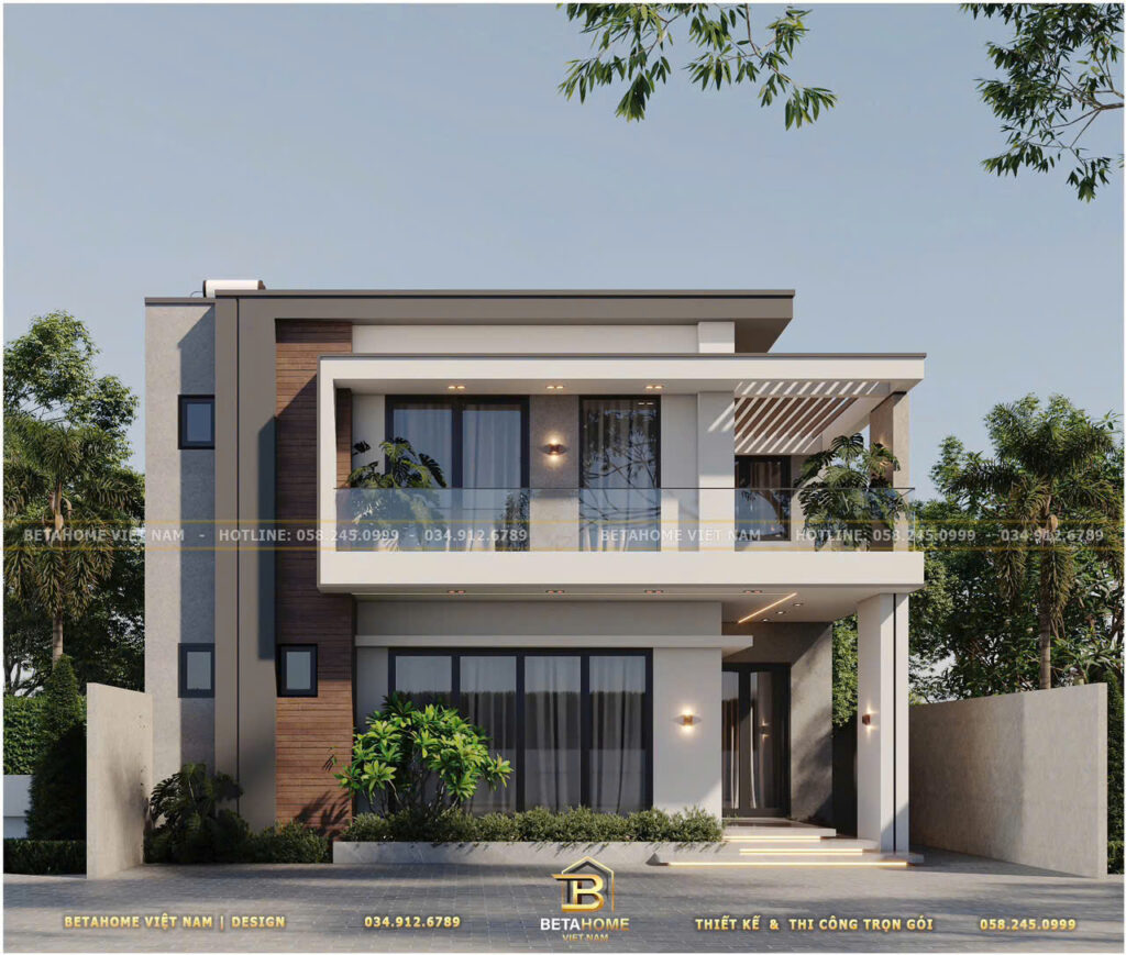 Mẫu Nhà Mái Bằng 2 Tầng Hiện Đại 11x8,5m – Kinh Môn, Hải Dương