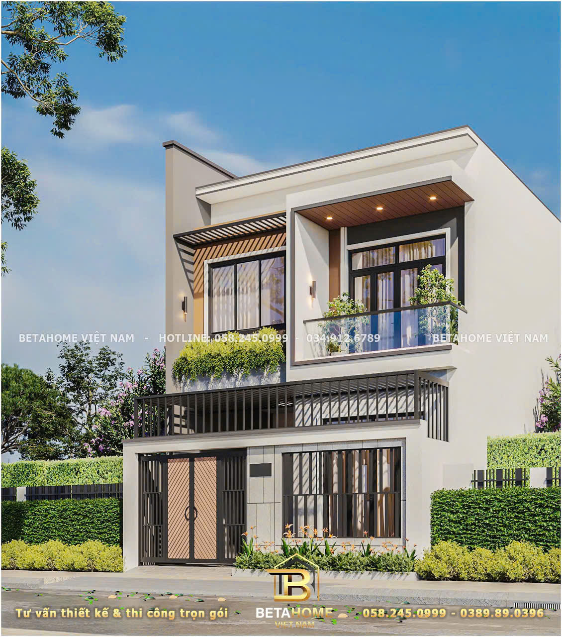 Mẫu nhà phố 7x15m 2 tầng hiện đại – CĐT: Anh Hùng (Lai Châu)