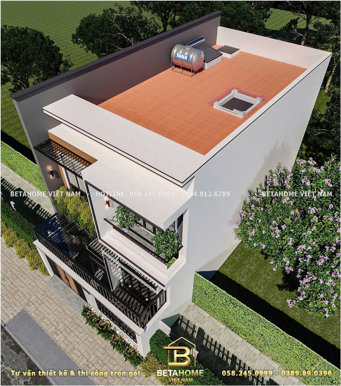 Mẫu Nhà Phố 7x15m 2 Tầng Hiện Đại – CĐT: Anh Hùng (Lai Châu)