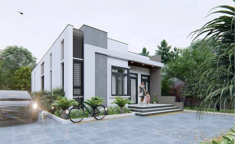 Mẫu nhà cấp 4 2 mặt tiền