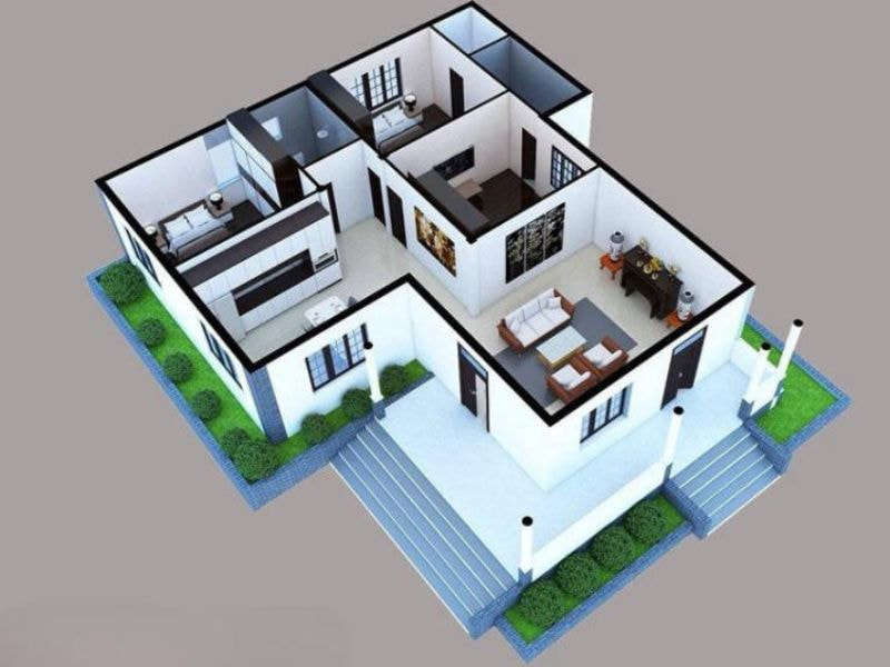Mẫu nhà cấp 4 3 phòng ngủ