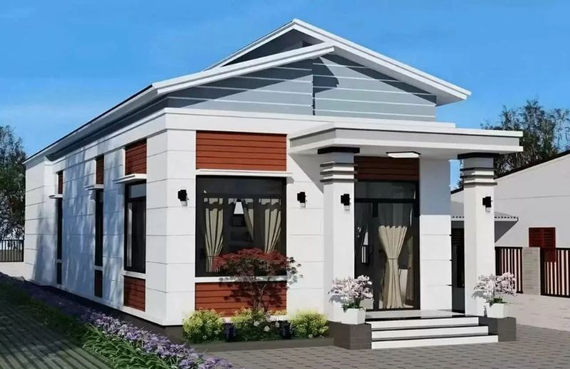 Mẫu nhà cấp 4 mái lệch