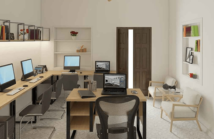 Nội thất văn phòng nhỏ dưới 50m² mang lại cảm giác gọn gàng, hiện đại và hiệu quả sử dụng cao