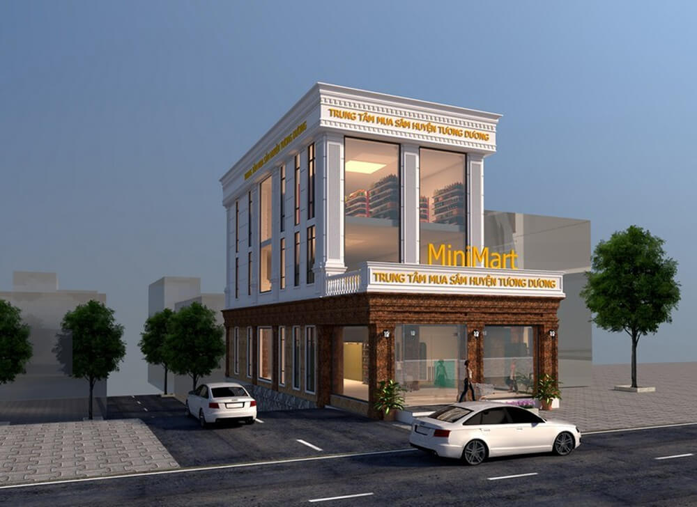 Thiết kế nhà phố kết hợp với mở siêu thị