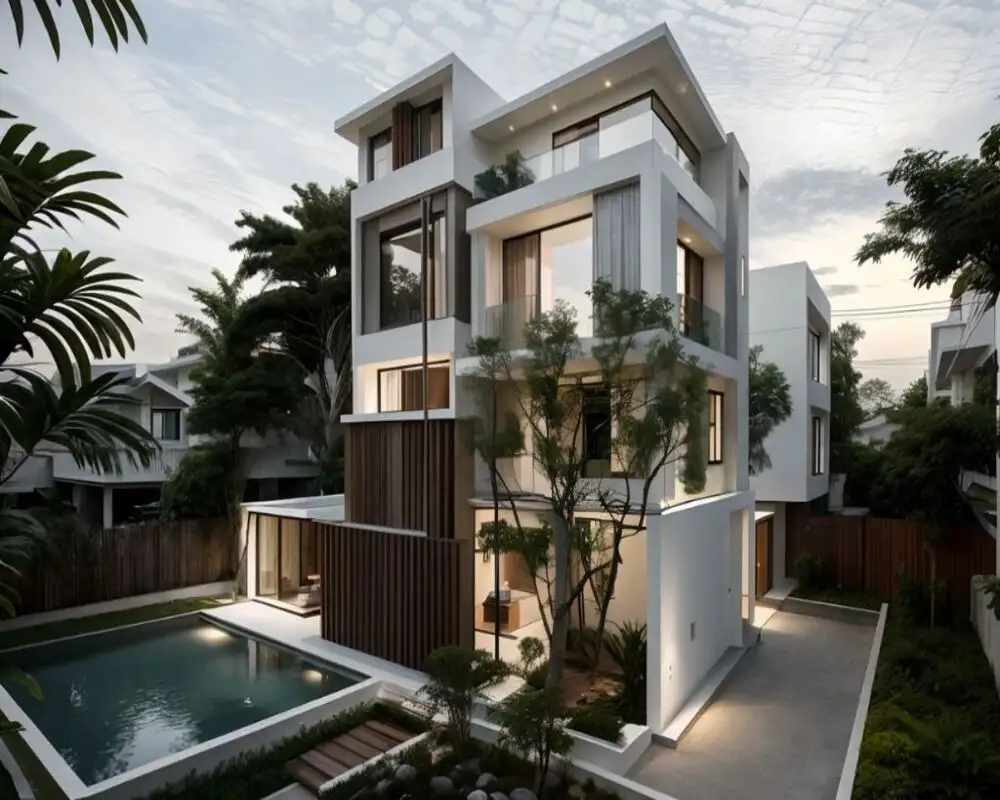 Biệt thự hiện đại đẹp với khu vườn thoáng rộng, giàu sinh khí.