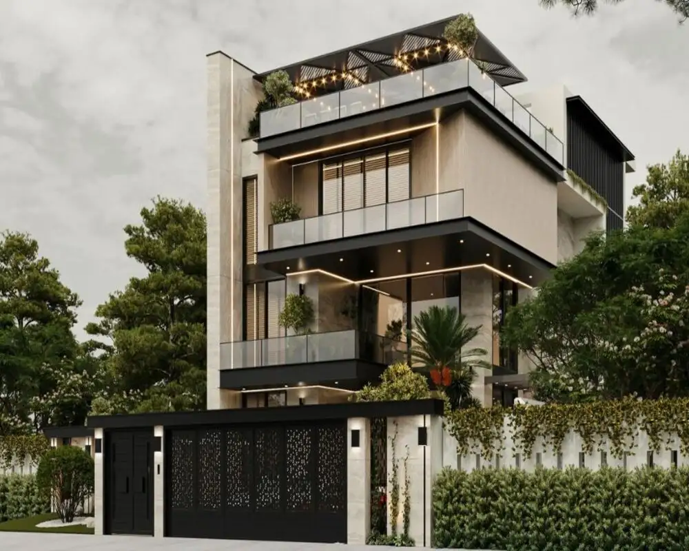 Mẫu nhà biệt thự sân vườn sang trọng, tiện nghi.
