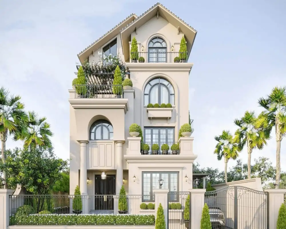 Thiết kế biệt thự hiện đại mái Thái phù hợp khí hậu Việt Nam.