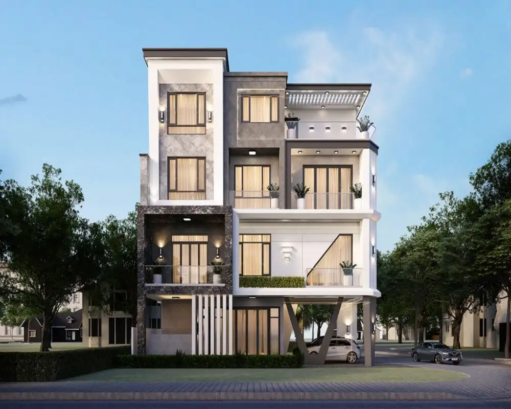 Thiết kế biệt thự mái bằng, tối ưu không gian sân thượng.