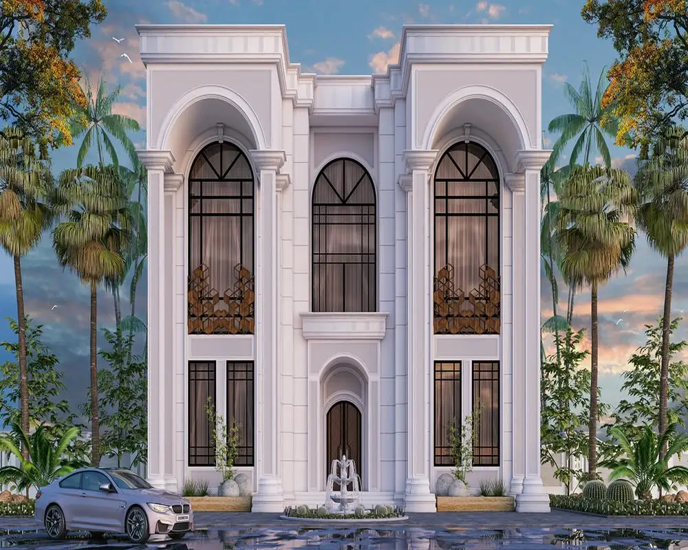 Mẫu biệt thự hiện đại 250m2 với gara và sân vườn xanh mát