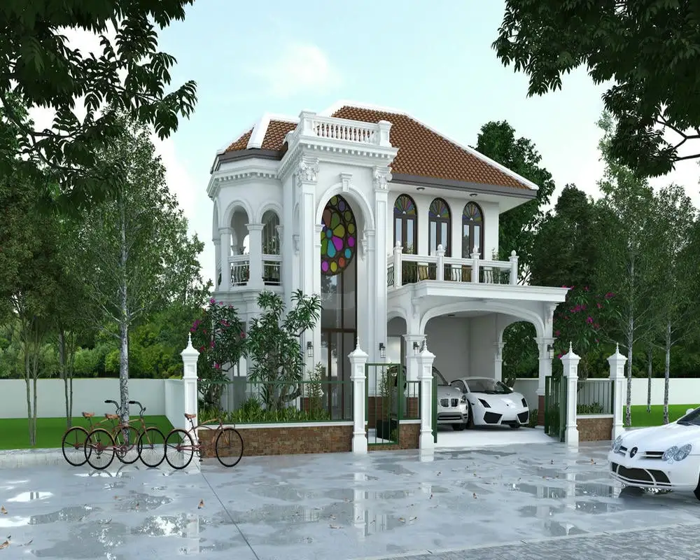Mẫu biệt thự đẹp 220m2 tích hợp hồ bơi và khu vui chơi