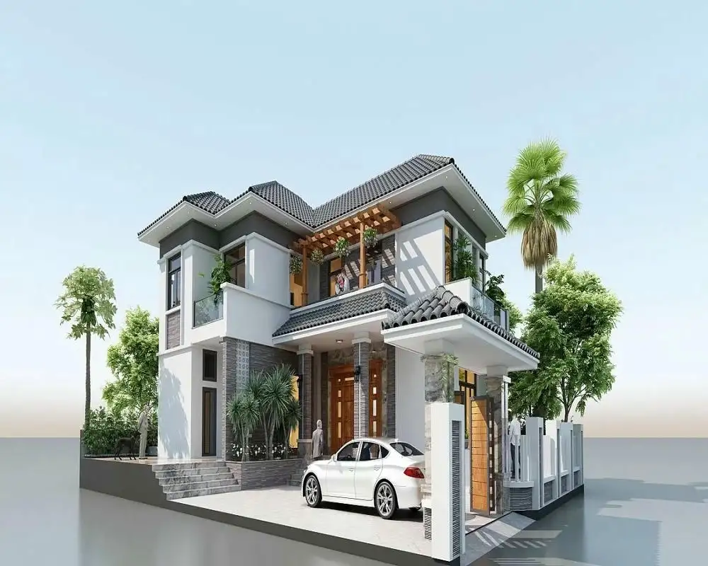 Mẫu biệt thự đẹp, mái Thái thoát nước tốt, hợp khí hậu Việt Nam