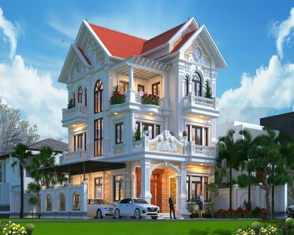 Mẫu biệt thự tân cổ điển 3 tầng mang vẻ đẹp sang trọng và đẳng cấp