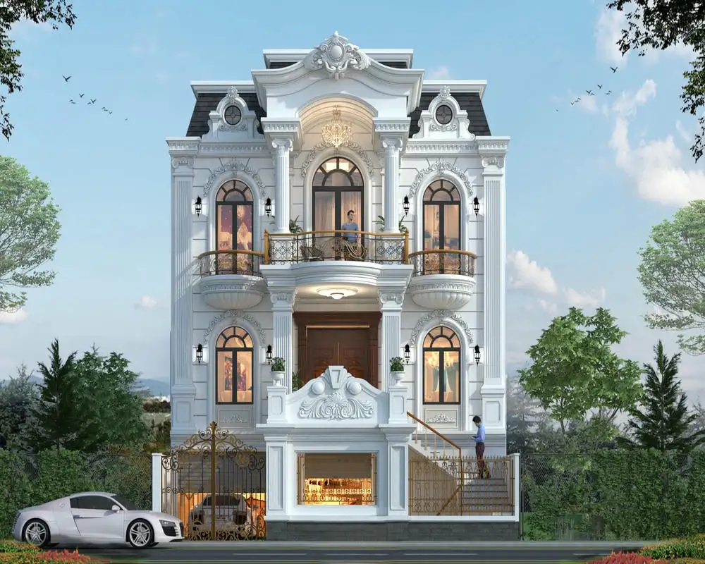 Mẫu biệt thự đẹp 3 tầng kết hợp chi tiết tinh xảo, nội thất sang trọng