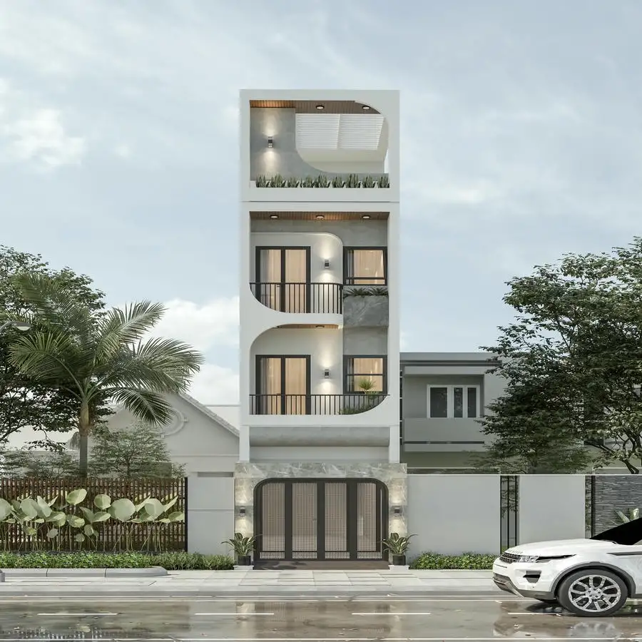 Thiết kế nhà ống 4 tầng đẹp tối ưu công năng.