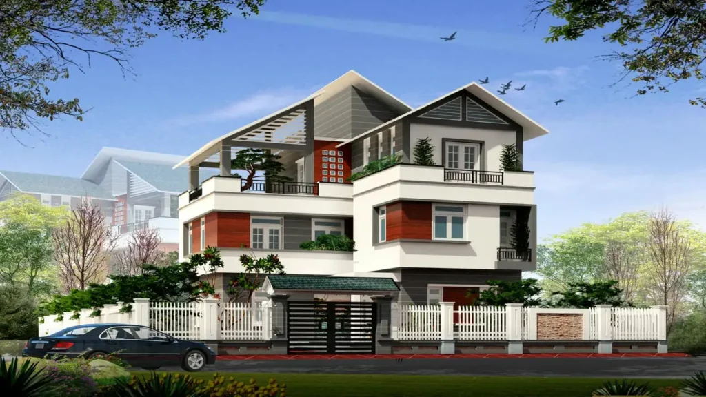 Mẫu biệt thự 3 tầng hiện đại đẹp với mặt tiền sang trọng, công năng tối ưu