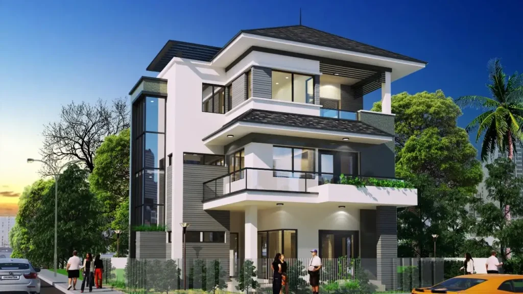Mẫu biệt thự hiện đại 3 tầng mang đến không gian sống tiện nghi, sang trọng