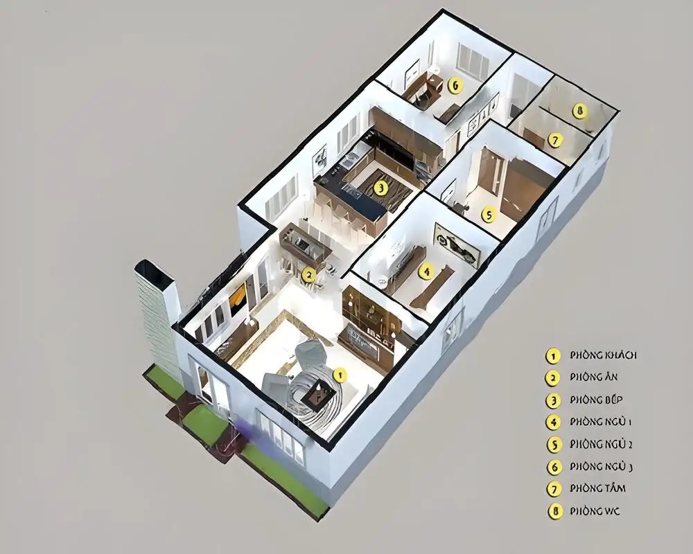 Mẫu nhà cấp 4 mái thái 3 phòng ngủ đẹp, hiện đại và sang trọng