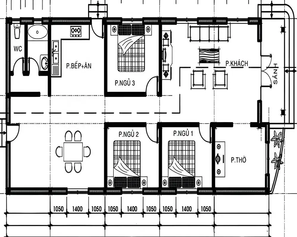 Mẫu thiết kế nhà cấp 4 3 phòng ngủ đa dạng phong cách sống