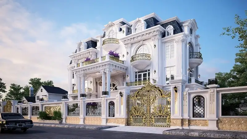 Biệt thự 3 tầng được thiết kế với nhiều kiểu dáng phong phú