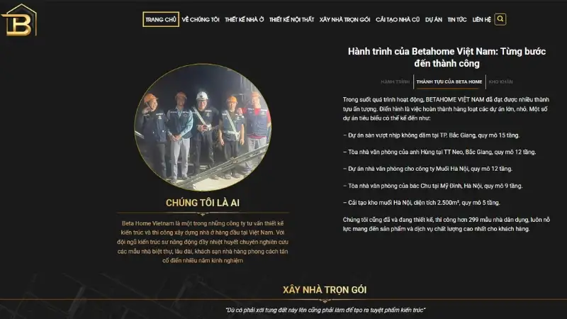 Betahome là thương hiệu hàng đầu trong lĩnh vực thiết kế và thi công nhà ở