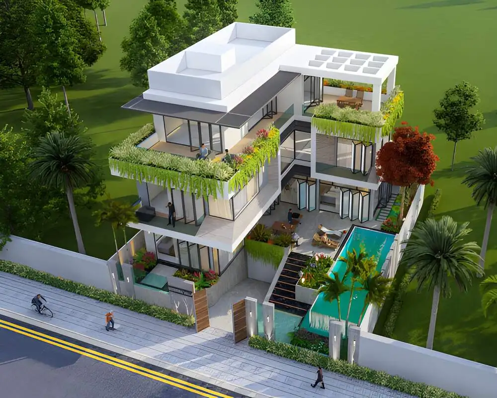 Mẫu lâu đài 3 tầng 1000m² thể hiện đẳng cấp và vị thế chủ nhân.