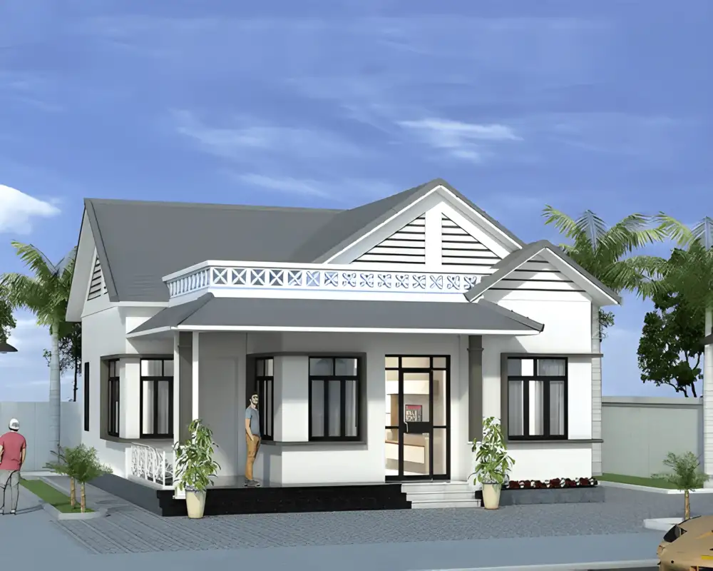 Mẫu thiết kế nhà cấp 4 3 phòng ngủ diện tích 70m² tối ưu công năng
