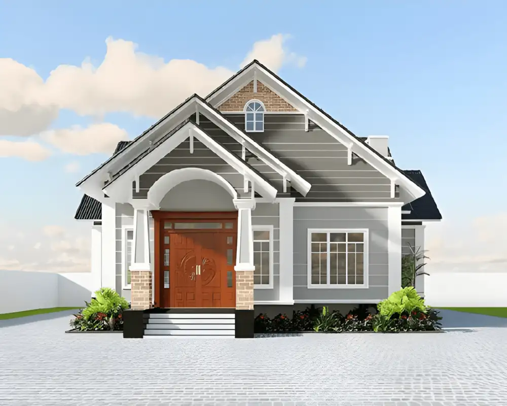 Thiết kế nhà cấp 4 3 phòng ngủ nhỏ gọn, chi phí hợp lý