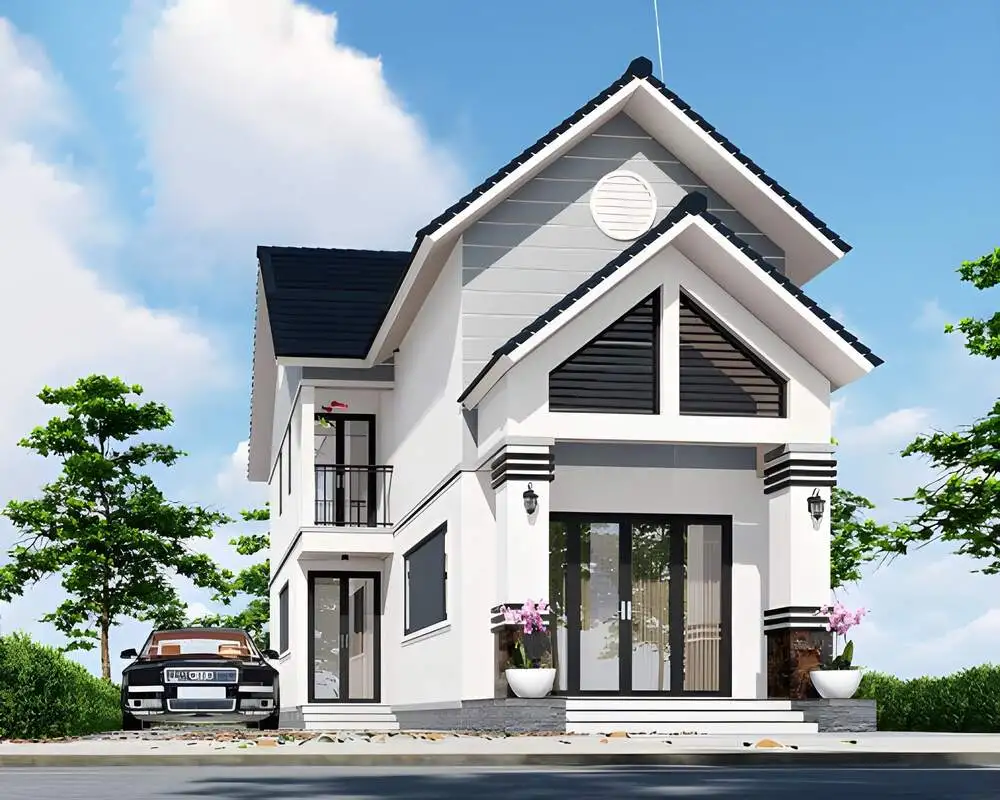 Mẫu thiết kế nhà cấp 4 3 phòng ngủ có gác lửng tối ưu diện tích