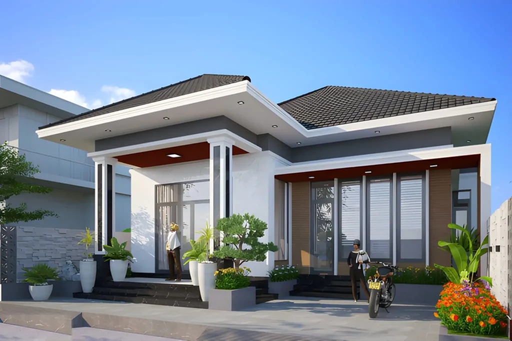 Thiết kế nhà cấp 4 3 phòng ngủ phong cách Nhật Bản sang trọng