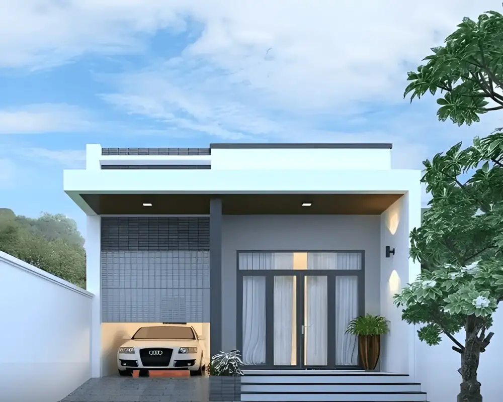 Mẫu nhà cấp 4 3 phòng ngủ kết hợp gara rộng rãi, an toà