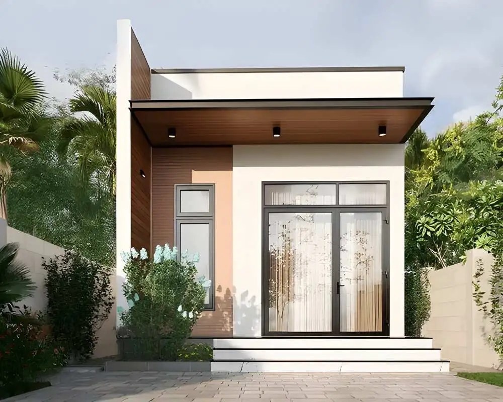 Mẫu thiết kế nhà cấp 4 3 phòng ngủ mái bằng có sân thượng hiện đại