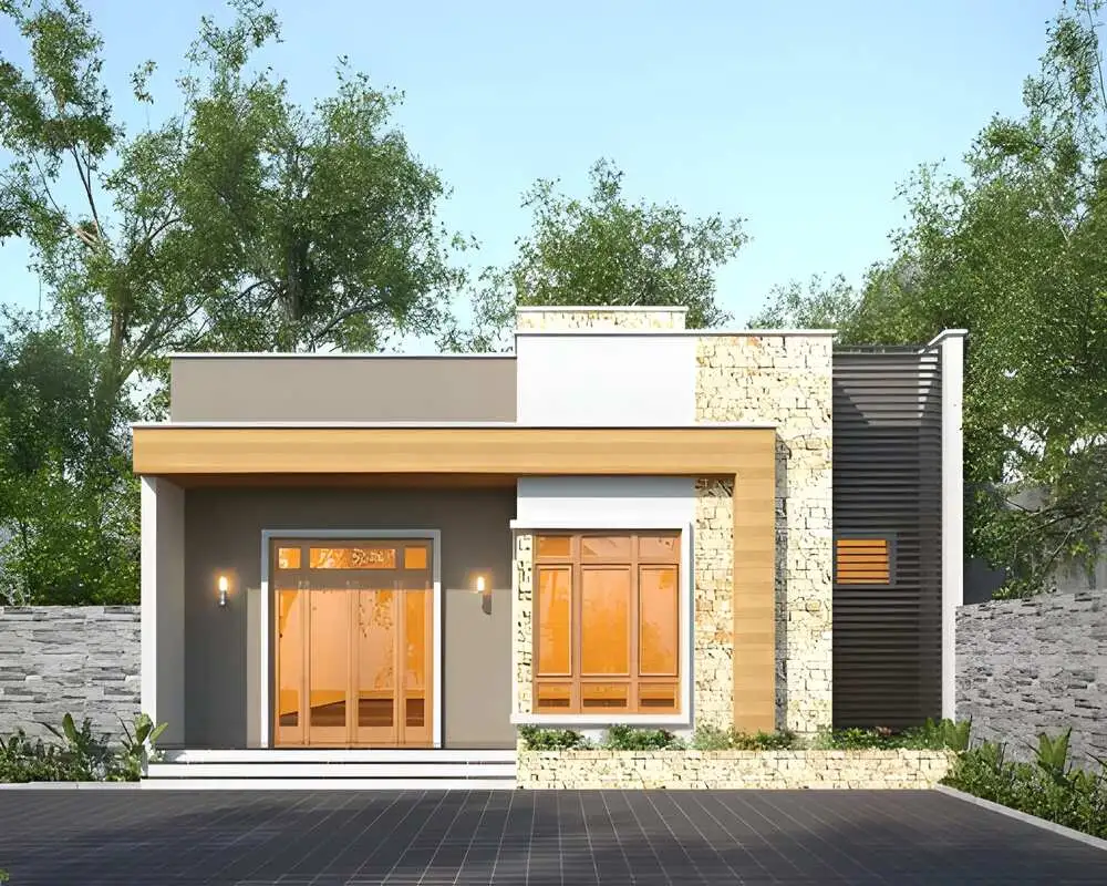 Thiết kế nhà cấp 4 3 phòng ngủ mái bằng tối ưu công năng