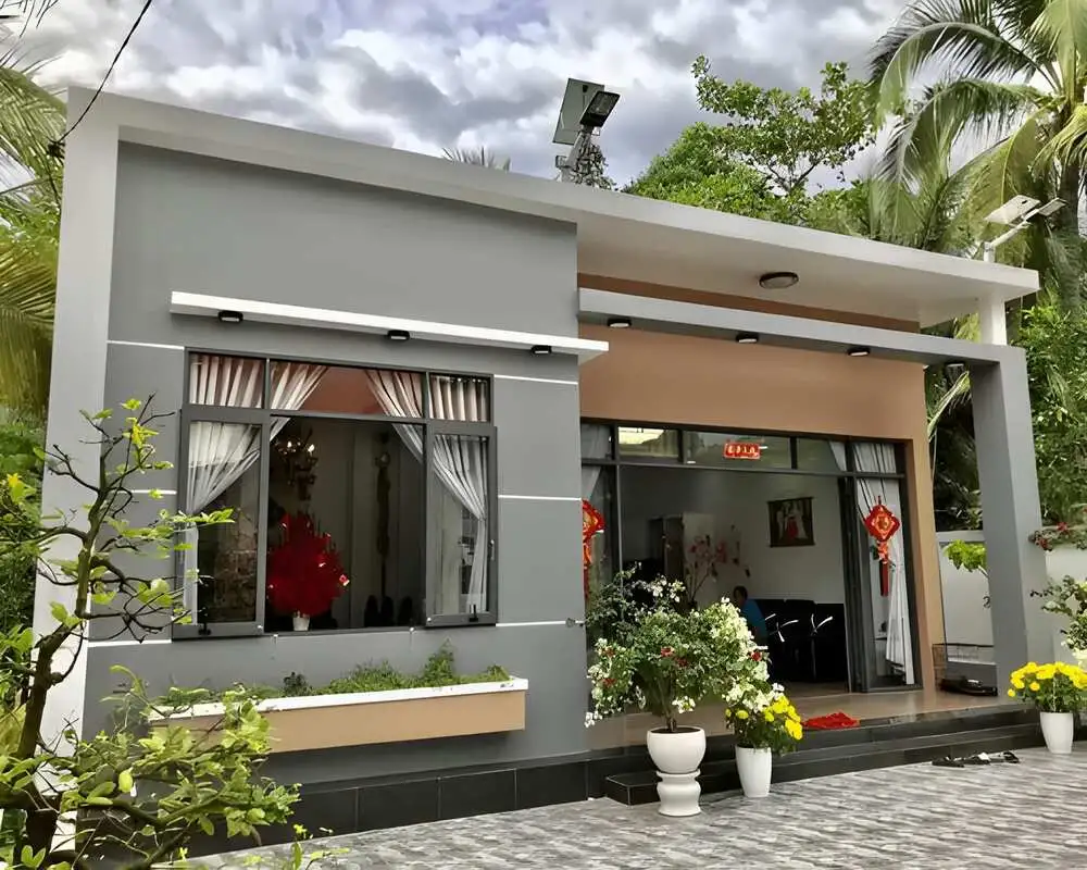 Mẫu nhà cấp 4 mái bằng 3 phòng ngủ phù hợp khu đô thị
