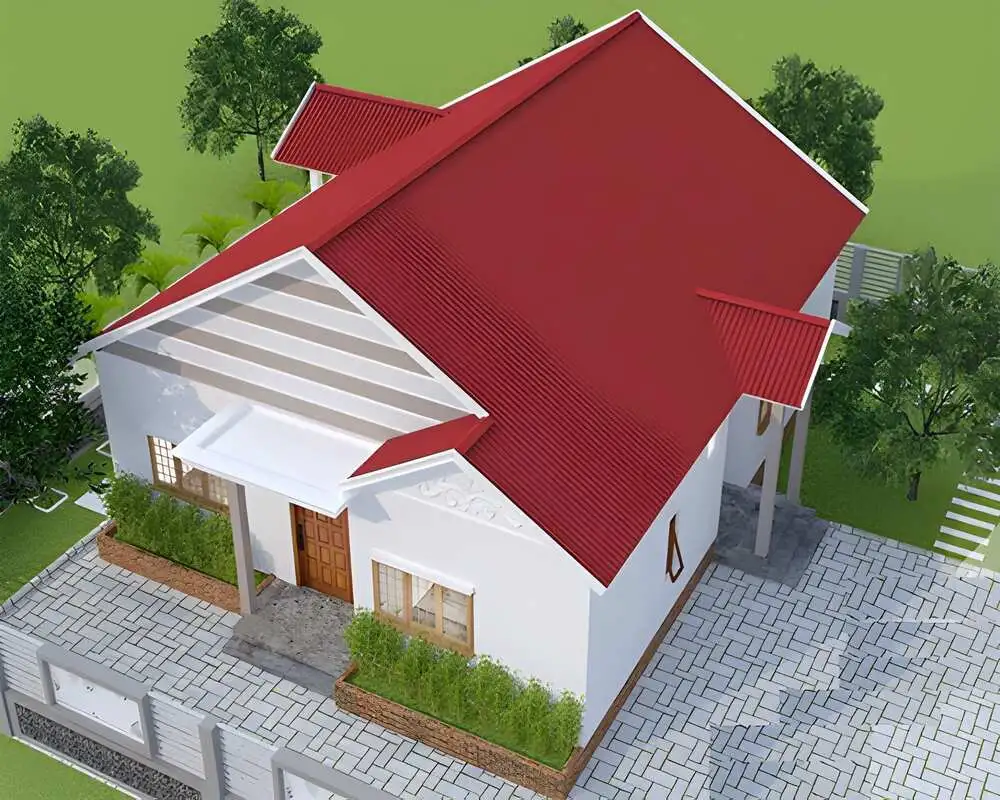 Mẫu nhà cấp 4 3 phòng ngủ đẹp có phòng thờ riêng biệt