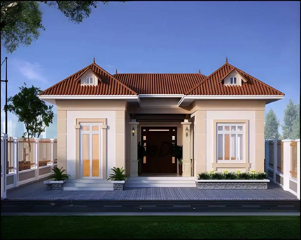 Thiết kế nhà chữ U 3 phòng ngủ đẹp, hiện đại