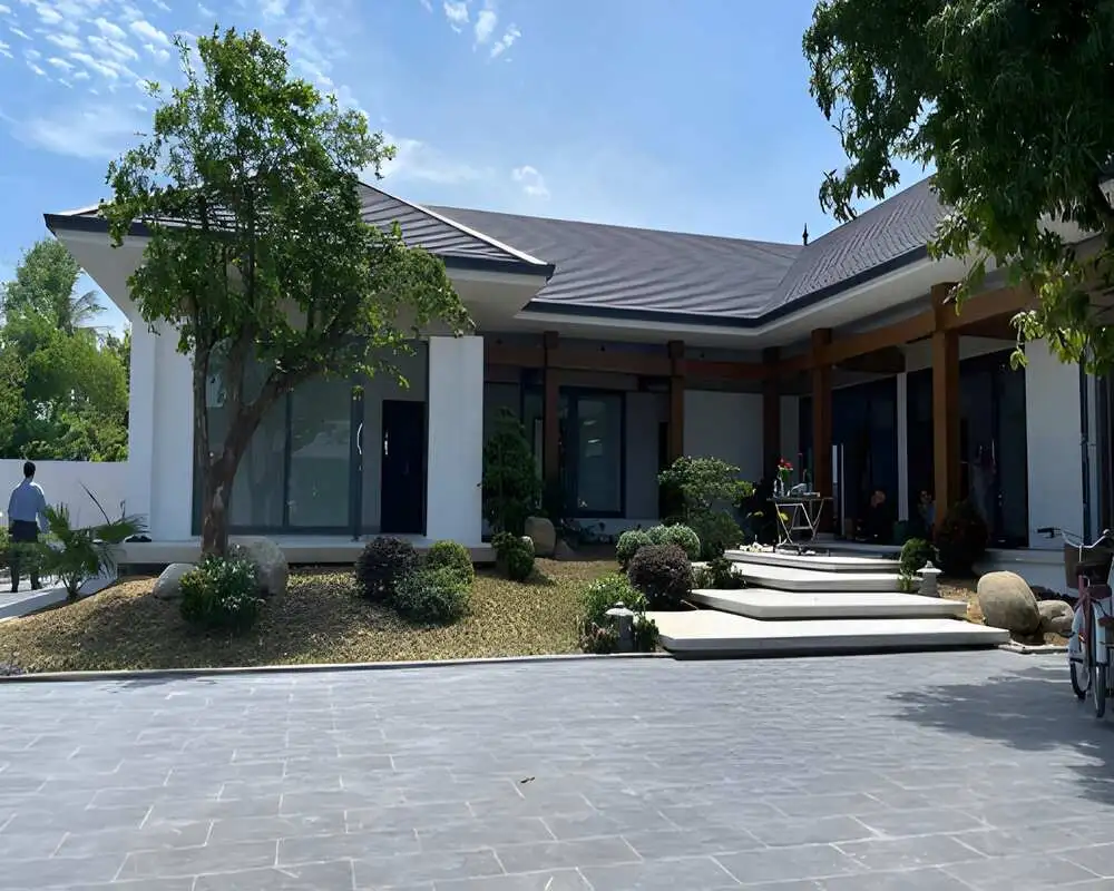 Mẫu nhà chữ U cấp 4 3 phòng ngủ sân vườn xanh mát