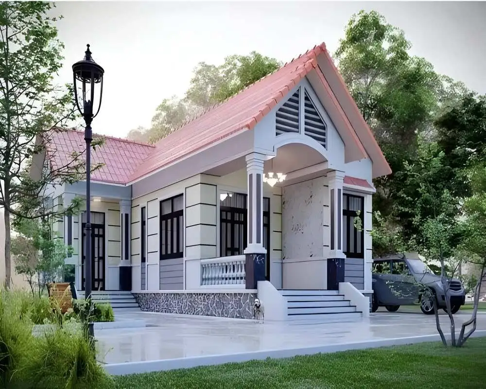 Nhà chữ L cấp 4 đơn giản, thiết kế gọn gàng và tiết kiệm chi phí
