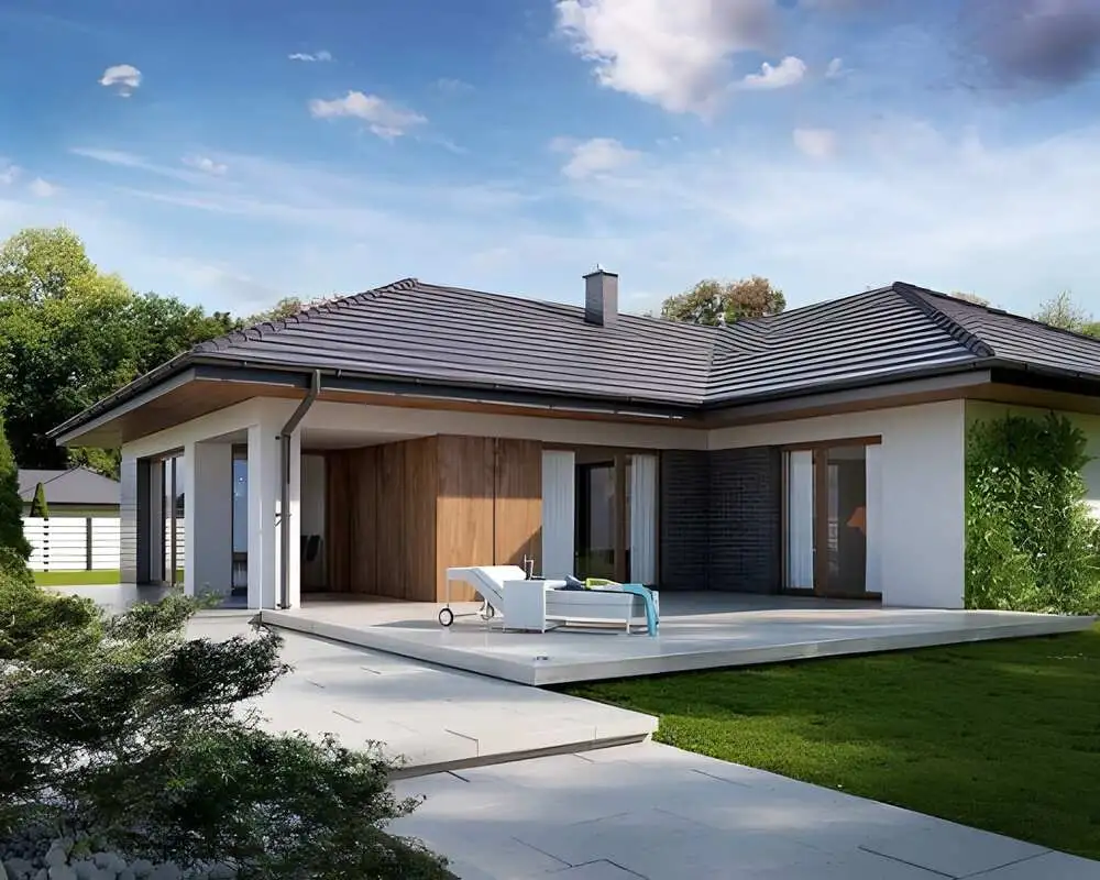 Nhà chữ L tân cổ điển kết hợp mái Thái, mang vẻ đẹp bề thế