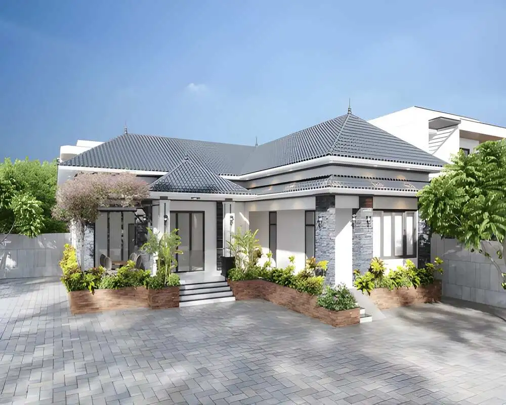 Mẫu nhà cấp 4 chữ L 4 phòng ngủ thoáng rộng, phù hợp diện tích từ 150m²