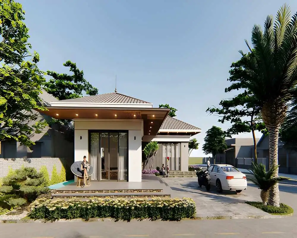 Mẫu nhà chữ L cấp 4 được đánh giá cao nhờ sự cân bằng giữa thẩm mỹ và công năng