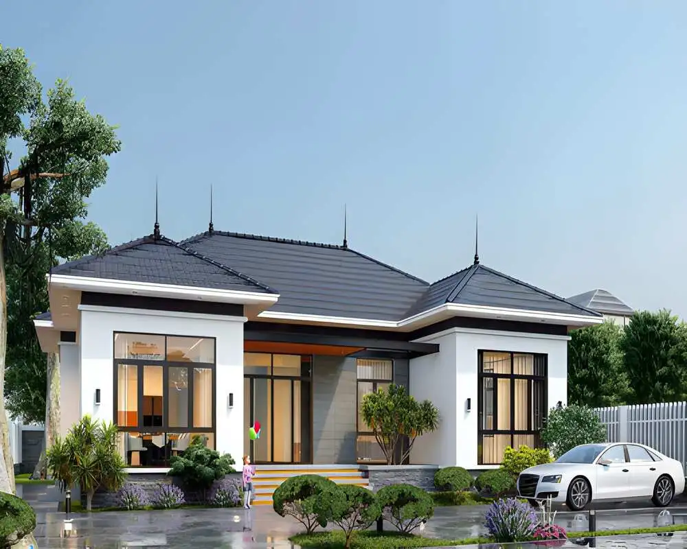 Mẫu nhà chữ U mái Nhật hiện đại, chi phí hợp lý
