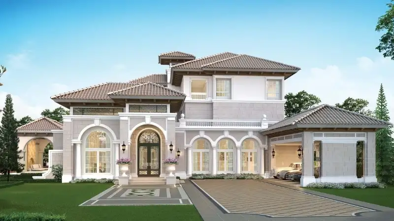 Nhà lâu đài 2 tầng là công trình kiến trúc sang trọng bậc nhất