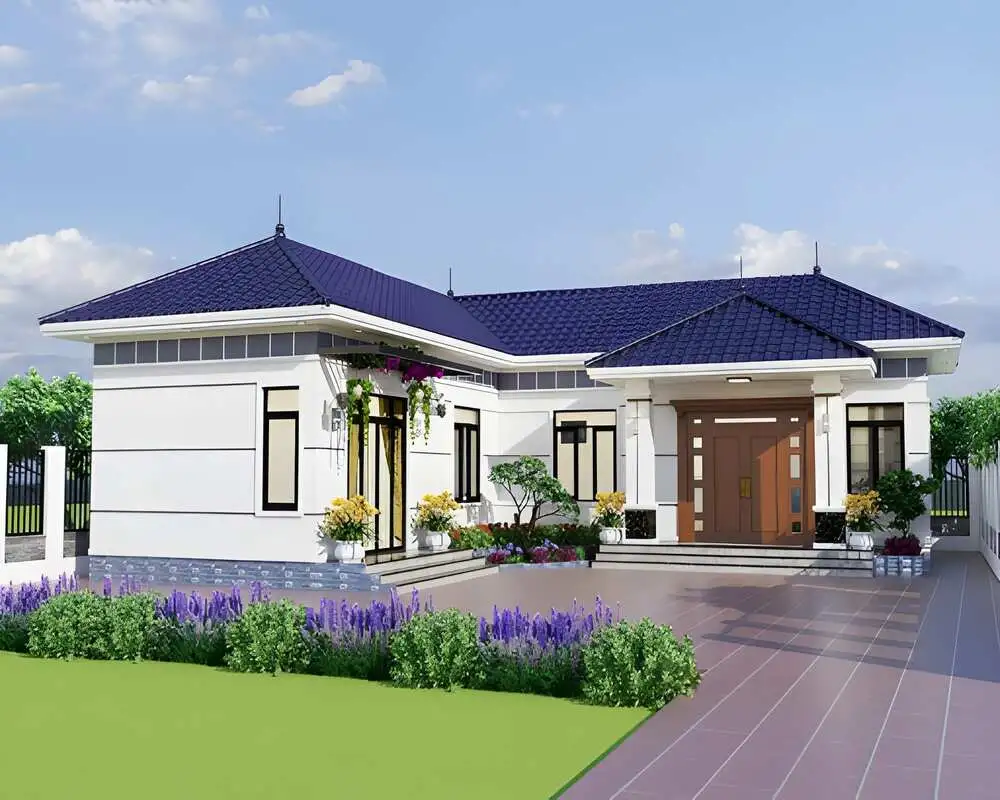 Thiết kế nhà cấp 4 3 phòng ngủ có vườn thoáng đãng và trong lành