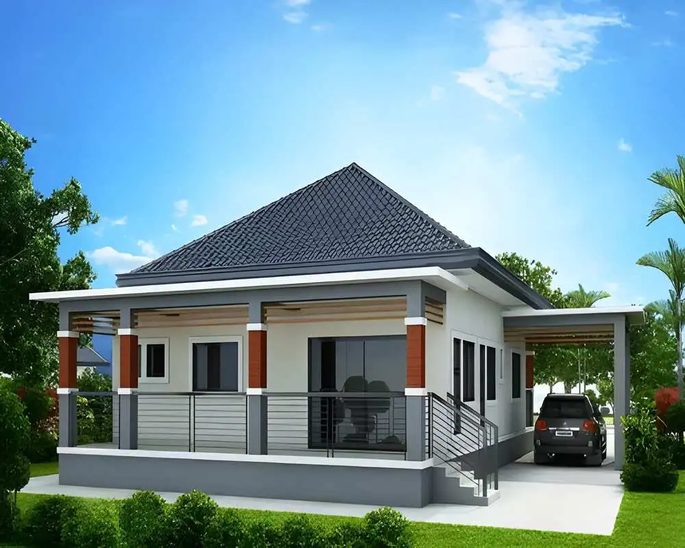 Mẫu nhà cấp 4 đẹp hiện đại kết hợp mái Thái tinh tế, tiện nghi