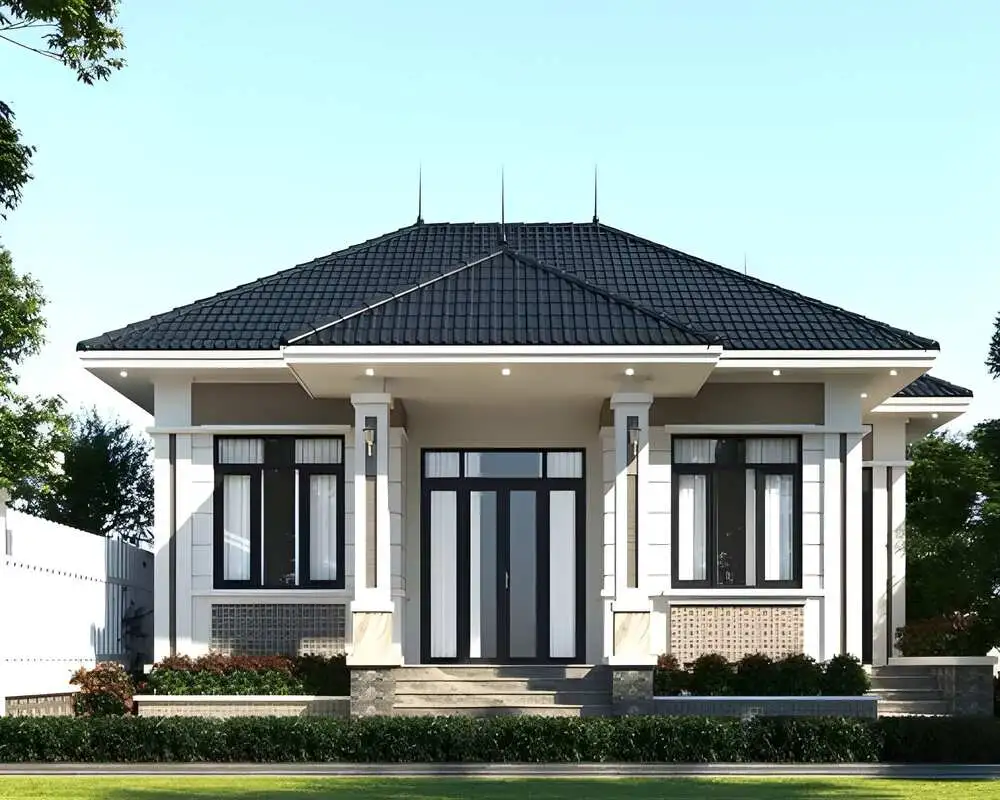 Thiết kế nhà đẹp cấp 4 mái Thái phù hợp khí hậu Việt Nam