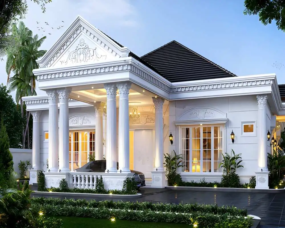 Mẫu thiết kế nhà cấp 4 mái Thái kết hợp sân vườn rộng rãi